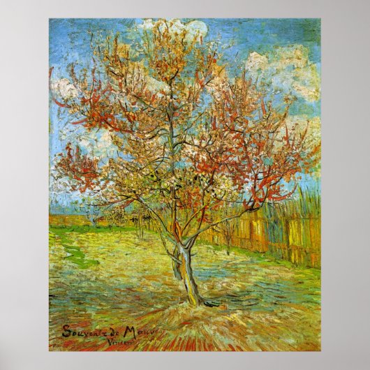 Pink Peach Tree in Blossom von Vincent van Gogh Poster (Vorne)