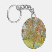 Pink Peach Tree in Blossom von Vincent van Gogh Schlüsselanhänger (Vorderseite links)