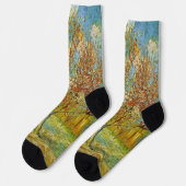 Pink Peach Tree in Blossom von Vincent van Gogh Socken (Linkes Detail)