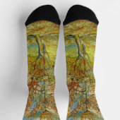 Pink Peach Tree in Blossom von Vincent van Gogh Socken (Oben)
