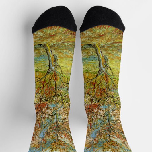 Pink Peach Tree in Blossom von Vincent van Gogh Socken (Oben)