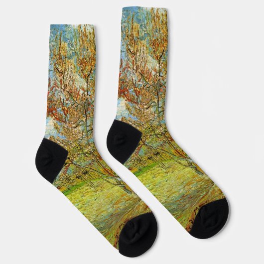 Pink Peach Tree in Blossom von Vincent van Gogh Socken (Rechts)