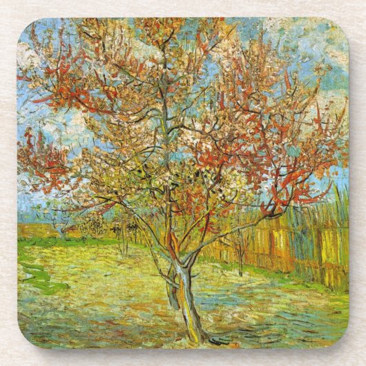 Pink Peach Tree in Blossom von Vincent van Gogh Untersetzer (Vorderseite)
