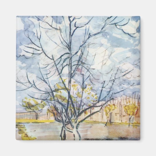 Pink Peach Tree Van Gogh Fine Art Magnet (Vorne)