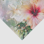 Pink Peach Tropical Hibiskus Floral Geburtstag Seidenpapier (Ausschnitt)