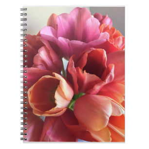 Pink & Peach Tulip Bouquet Notizblock