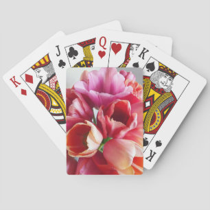 Pink & Peach Tulip Bouquet Spielkarten