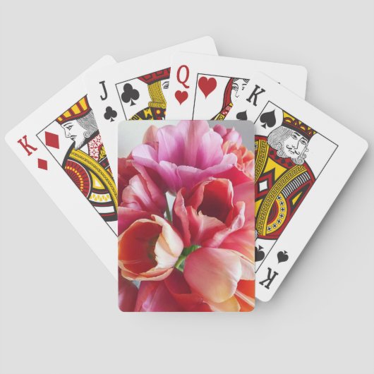 Pink & Peach Tulip Bouquet Spielkarten (Rückseite)