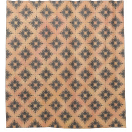 Pink, Peach und Bronze Diamond Burst Muster Duschvorhang