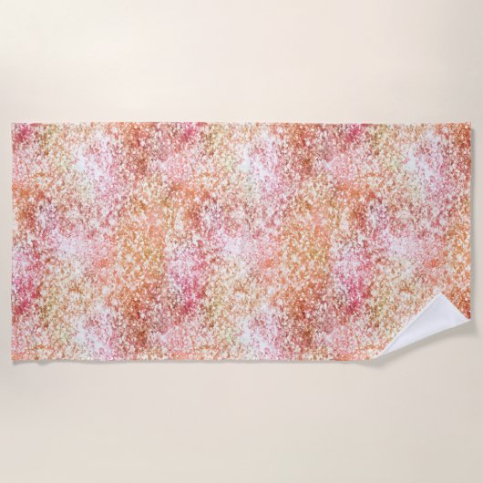 Pink Peach Unicorn Glitzer Strandtuch (Vorderseite)