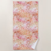 Pink Peach Unicorn Glitzer Strandtuch (Vorderseite)