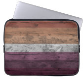 Pink Peach Wood Grain Subtile Lesbische Stolperfla Laptopschutzhülle (Vorderseite)