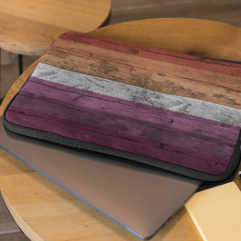 Pink Peach Wood Grain Subtile Lesbische Stolperfla Laptopschutzhülle