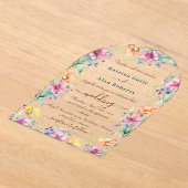 Pink Peach Yellow Blooms Wedding Invitation Acryleinladungen (Ablage )