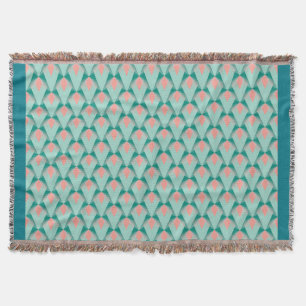 Pink Peach Yukka und Green Art Deco Muster Decke