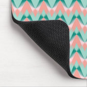 Pink Peach Yukka und Green ZigZag Muster Mousepad (Ecke)
