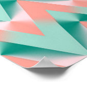 Pink Peach Yukka und Green ZigZag Muster Poster (Ecke)