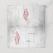 Pink Peacock Empfang Platzkarte (Außenseite Aufgefaltet)