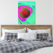 Pink Peacock Feather Leinwanddruck (Insitu (Schlafzimmer))