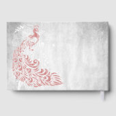 Pink Peacock Leaf Vine Wedbook Gästebuch (Rückseite)