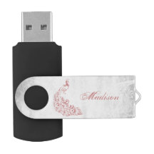 Pink Peacock Personalisieren USB-Flash-Laufwerk