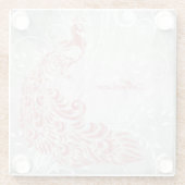 Pink Peacock Personalisiert Glasuntersetzer (Rückseite)