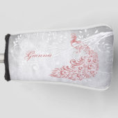 Pink Peacock Personalisiert Golf Headcover (Vorderseite)