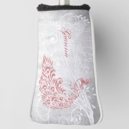 Pink Peacock Personalisiert Golf Headcover (Rotieren 90)