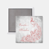 Pink Peacock Personalisiert Magnet (Vorderseite/Rückseite)