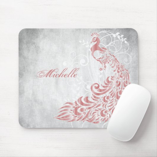 Pink Peacock Personalisiert Mousepad (Mit Mouse)
