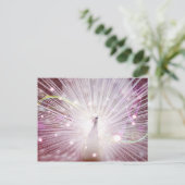 Pink Peacock Postkarte (Stehend Vorderseite)