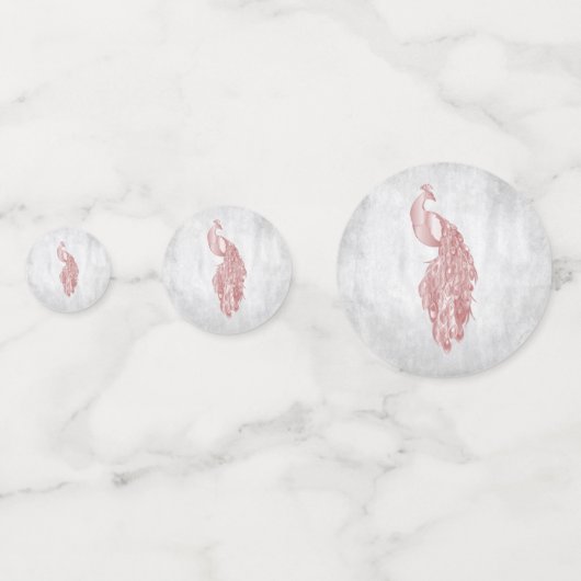 Pink Peacock Wedding Confetti Konfetti (Rückseiten)