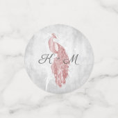Pink Peacock Wedding Confetti Konfetti (Klein Vorderseite)