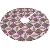 Pink Peacock Weihnachtsbaumrock Polyester Weihnachtsbaumdecke (Schrägansicht)