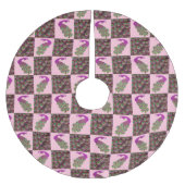 Pink Peacock Weihnachtsbaumrock Polyester Weihnachtsbaumdecke (Vorderseite)