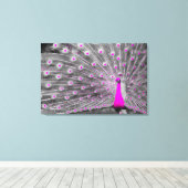 Pink Peacock Wrapped Canvas Leinwanddruck (Insitu (Holzboden))