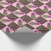 Pink Peacock Wrapping Paper Geschenkpapier (Ecke)