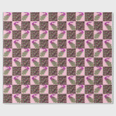 Pink Peacock Wrapping Paper Geschenkpapier (Flach)