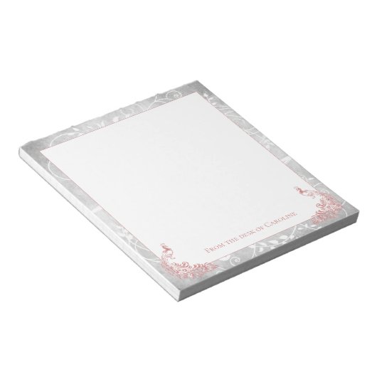 Pink Peacocks Notepad Notizblock (angewinkelt)