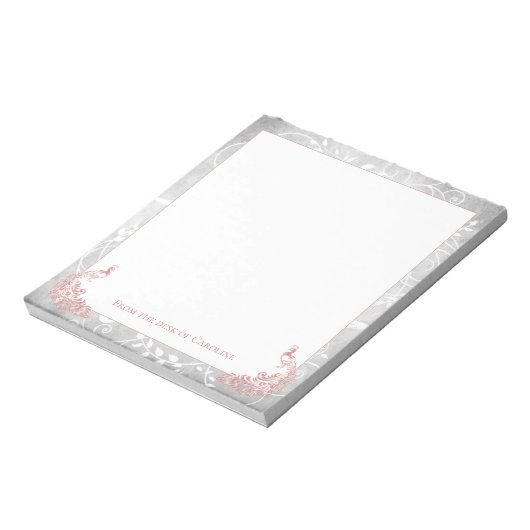 Pink Peacocks Notepad Notizblock (Rotiert)