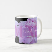 Pink Peak Lila Monogram Floral Black Kaffeetasse (VorderseiteRechts)