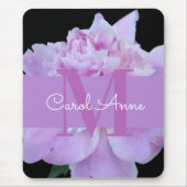Pink Peak Lila Monogram Floral Black Mousepad (Vorne)