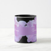 Pink Peak Lila Monogram Floral Black Tasse (Zentrum)