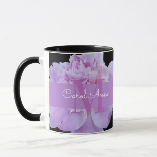 Pink Peak Lila Monogram Floral Black Tasse (Links)