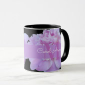 Pink Peak Lila Monogram Floral Black Tasse (VorderseiteRechts)