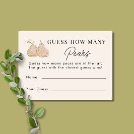 Pink Pear Guess How Many Pears Bridal Shower Game Begleitkarte