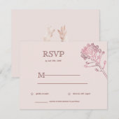 Pink Pearl Botanical Horizontal UAWG RSVP Karte (Vorne/Hinten)