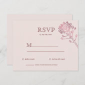 Pink Pearl Botanical Horizontal UAWG RSVP Karte (Vorne/Hinten)