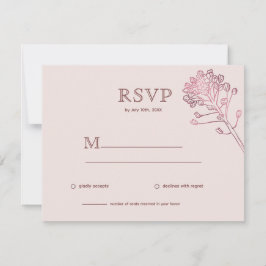 Pink Pearl Botanical Horizontal UAWG RSVP Karte