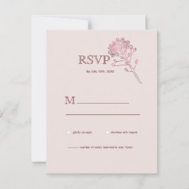 Pink Pearl Botanische UAWG RSVP Karte